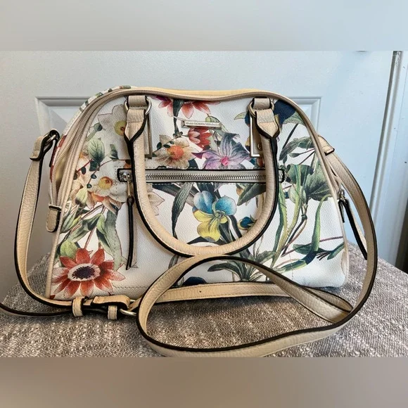 Dana Buchman Botanical/Flower, Double Handle Handbag, crossbody - Picture 2 of 13